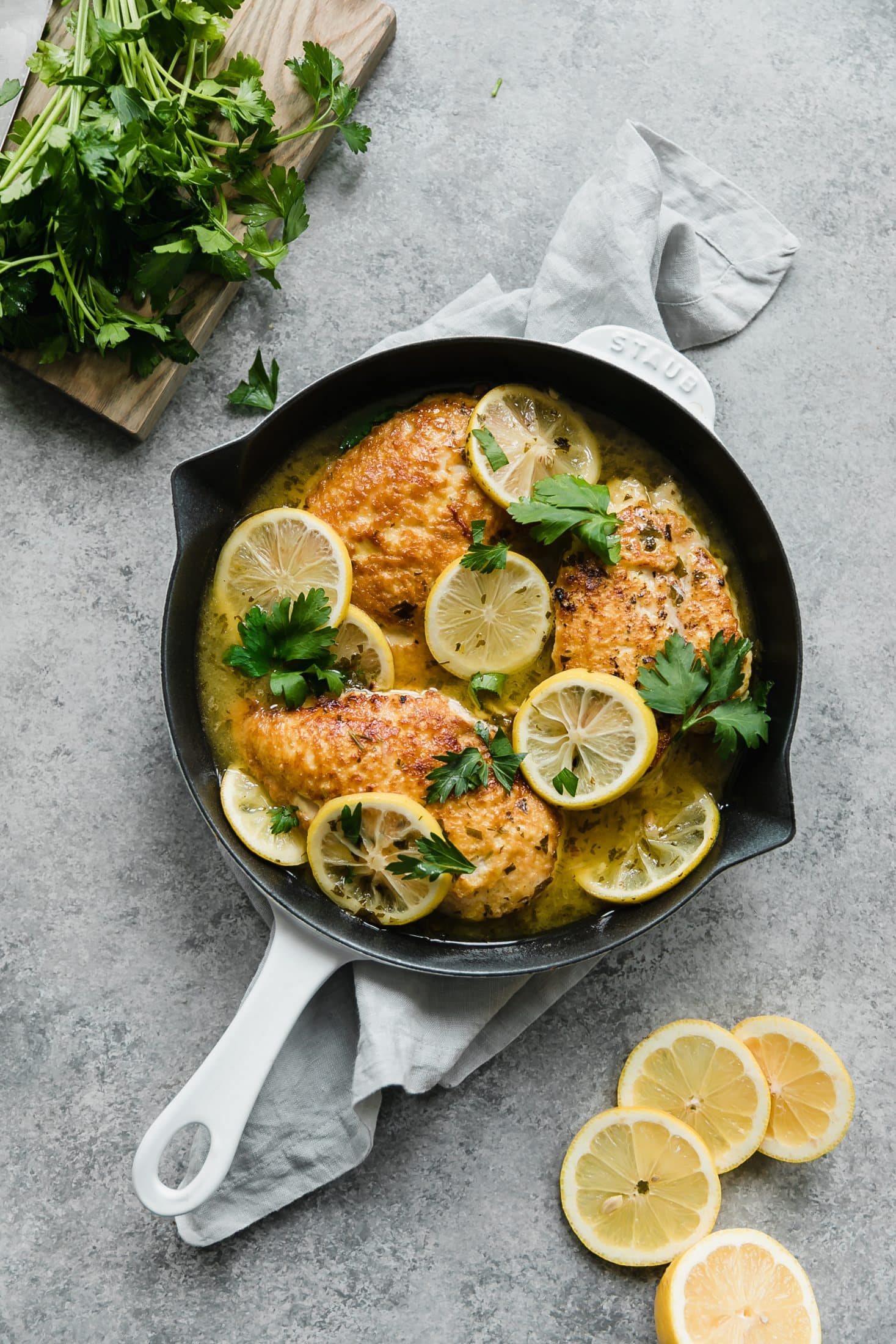 chicken romano with lemon butter sauce I howsweeteats.com #chicken #romano #pasta