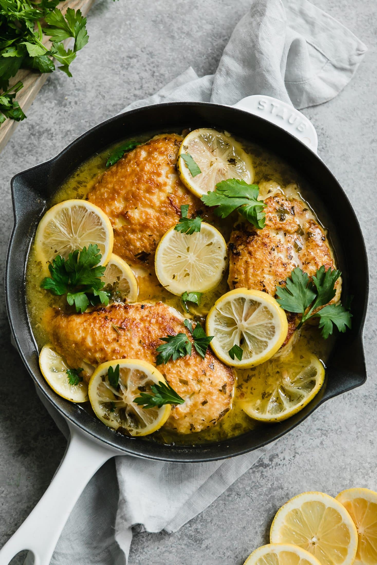 chicken romano with lemon butter sauce I howsweeteats.com #chicken #romano #pasta