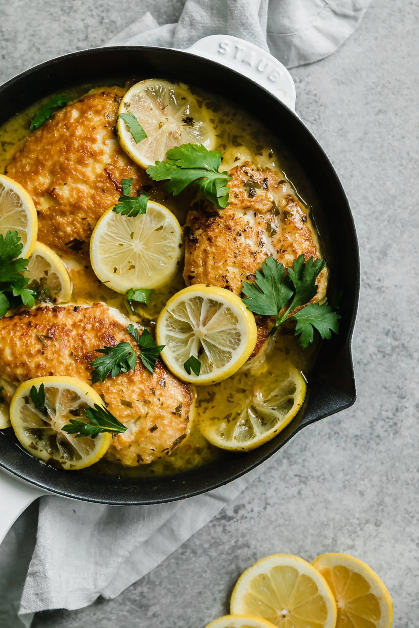 chicken romano with lemon butter sauce I howsweeteats.com #chicken #romano #pasta