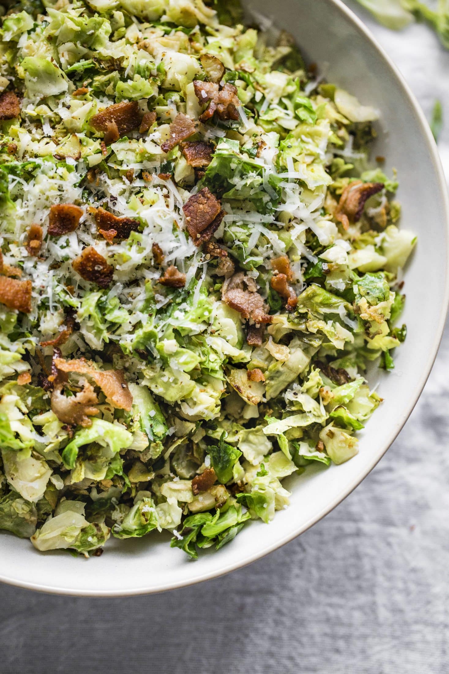shredded brussels sprouts salad I howsweeteats.com