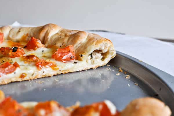 Basil and Goat Cheese Stuffed Crust Pizza I howsweeteats.com Basil and Goat Cheese Stuffed Crust Pizza I howsweeteats.com