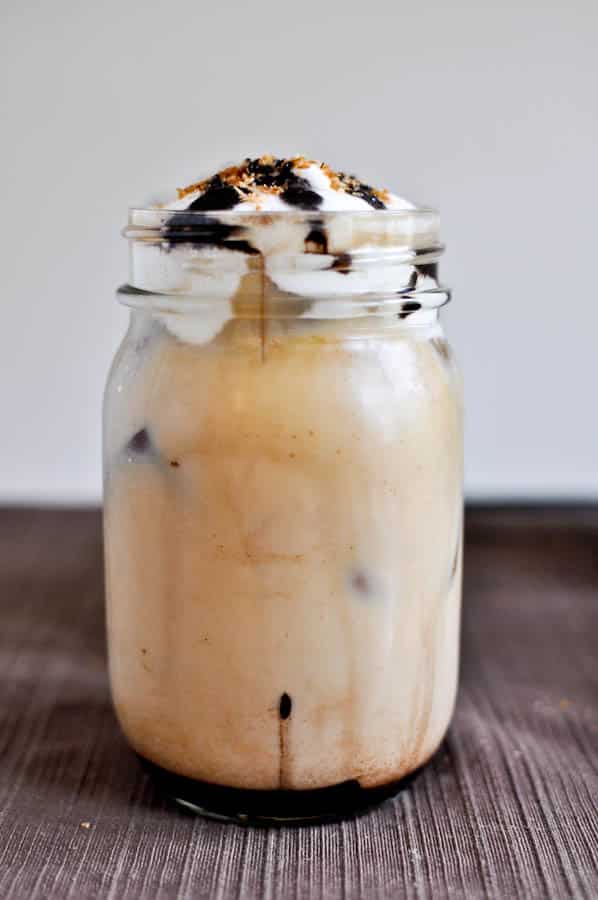 Homemade Mocha Coconut Iced Coffees I howsweeteats.com Homemade Mocha Coconut Iced Coffees I howsweeteats.com