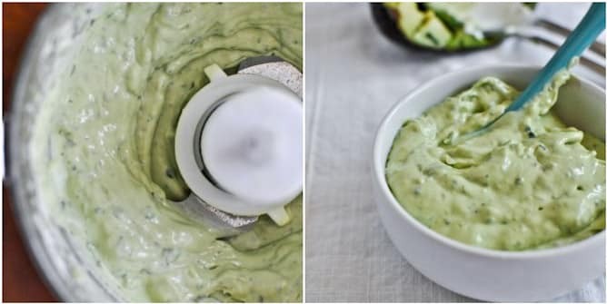 Easy Double Bean Burgers with Avocado Basil Cream I howsweeteats.com Easy Double Bean Burgers with Avocado Basil Cream I howsweeteats.com