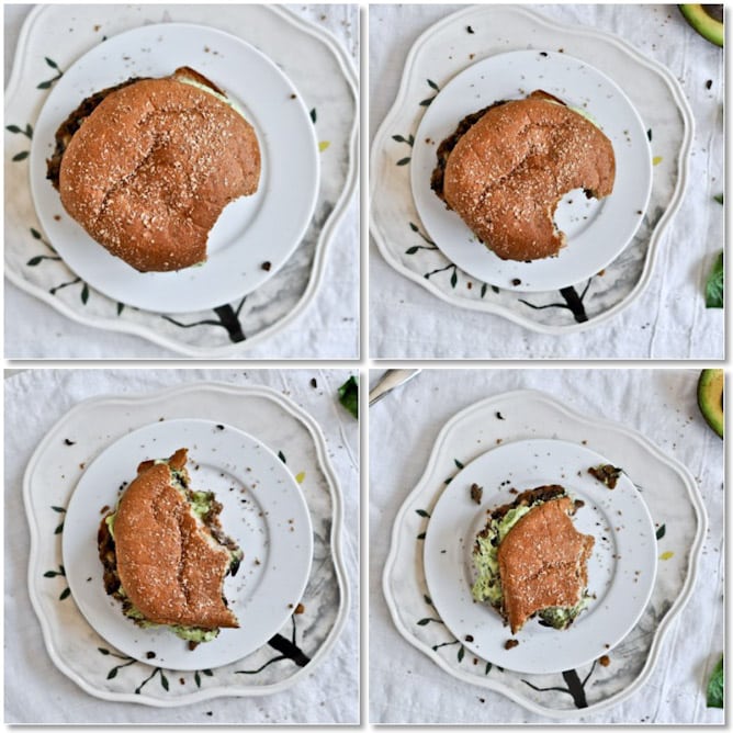 Easy Double Bean Burgers with Avocado Basil Cream I howsweeteats.com Easy Double Bean Burgers with Avocado Basil Cream I howsweeteats.com