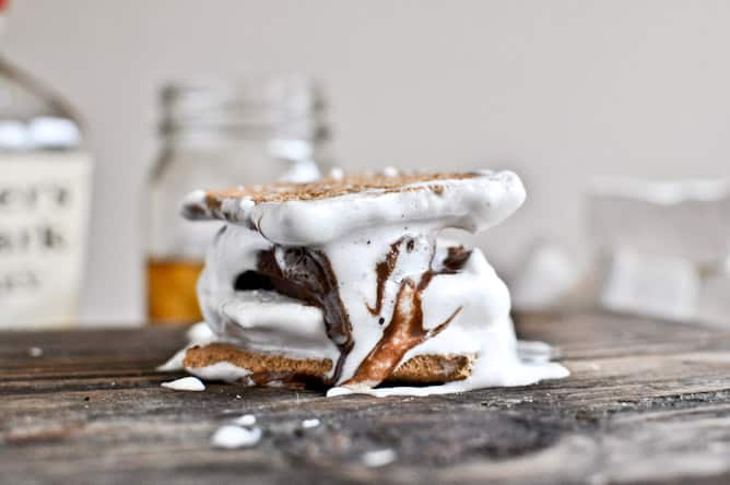 Bourbon Bacon Marshmallow S'mores I howsweeteats.com Bourbon Bacon Marshmallow S'mores I howsweeteats.com