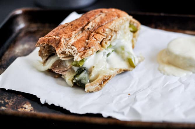 Homemade Chicken Cheesesteaks I howsweeteats.com