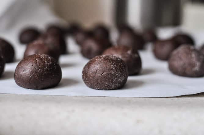 Glazed and Sprinkled Chocolate Cake Donut Holes I howsweeteats.com