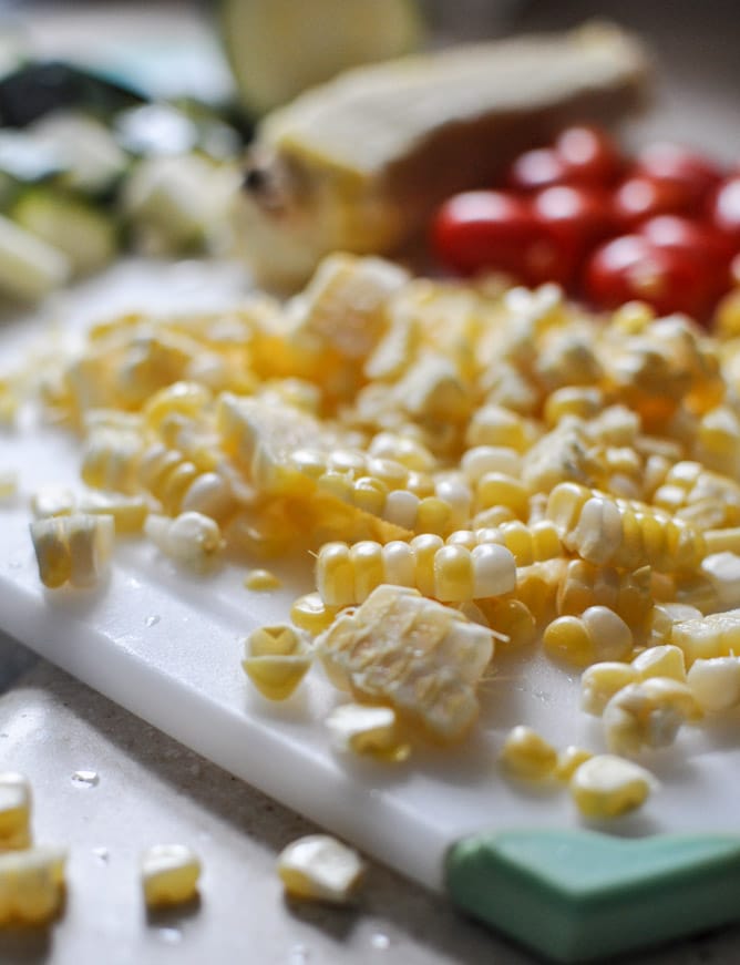 Brown Butter Garden Vegetable Pasta Skillet I howsweeteats.com