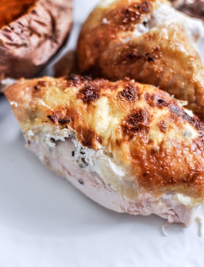 Goat Cheese Roasted Chicken I howsweeteats.com