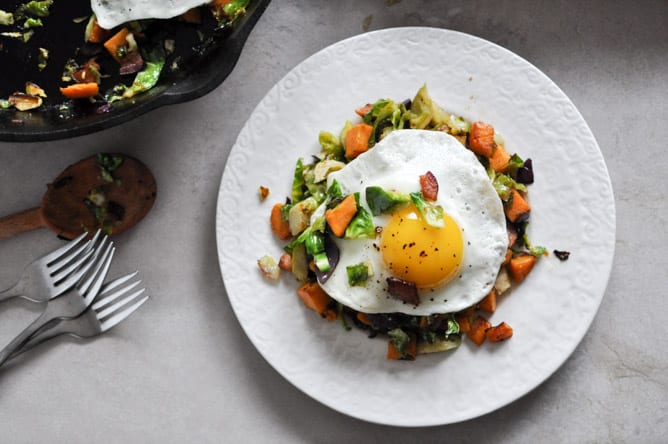 Brussels Sprouts Breakfast Hash I howsweeteats.com