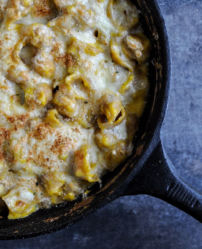 Easy Butternut Skillet Shells & Cheese I howsweeteats.com