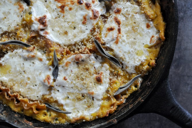 Butternut Squash Skillet Lasagna I howsweeteats.com