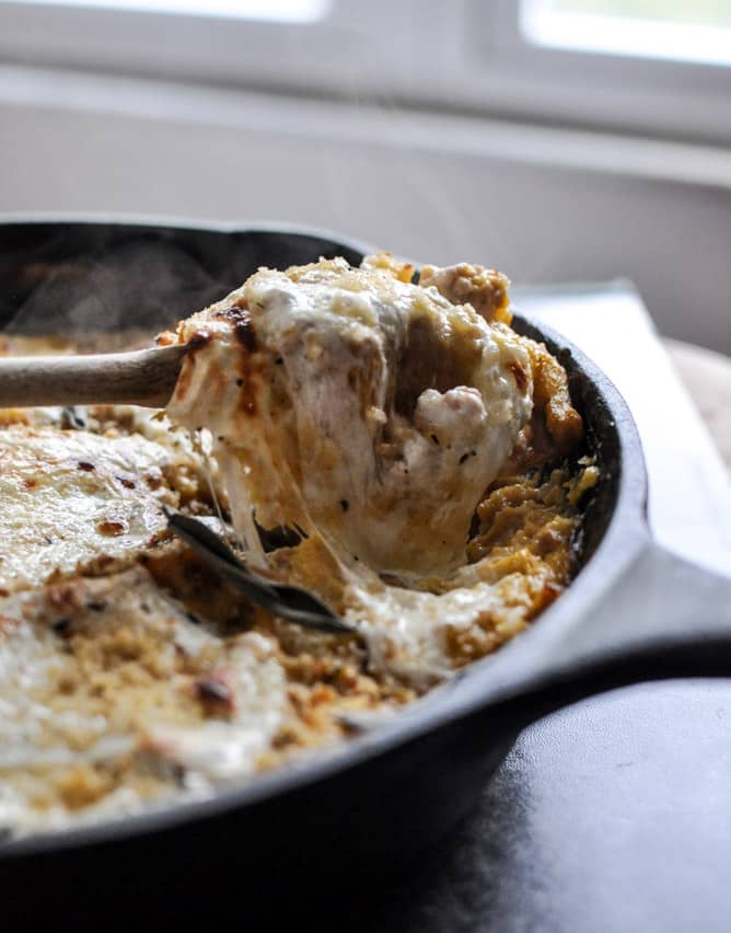 Butternut Squash Skillet Lasagna I howsweeteats.com