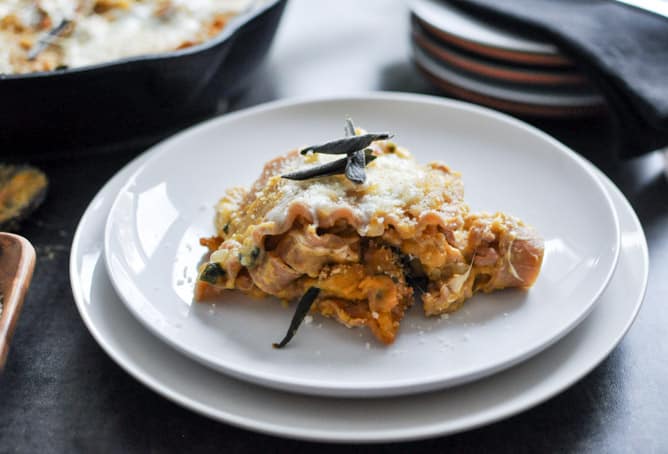 Butternut Squash Skillet Lasagna I howsweeteats.com