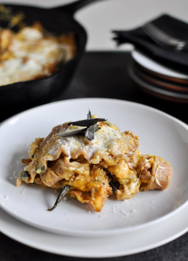 Butternut Squash Skillet Lasagna I howsweeteats.com