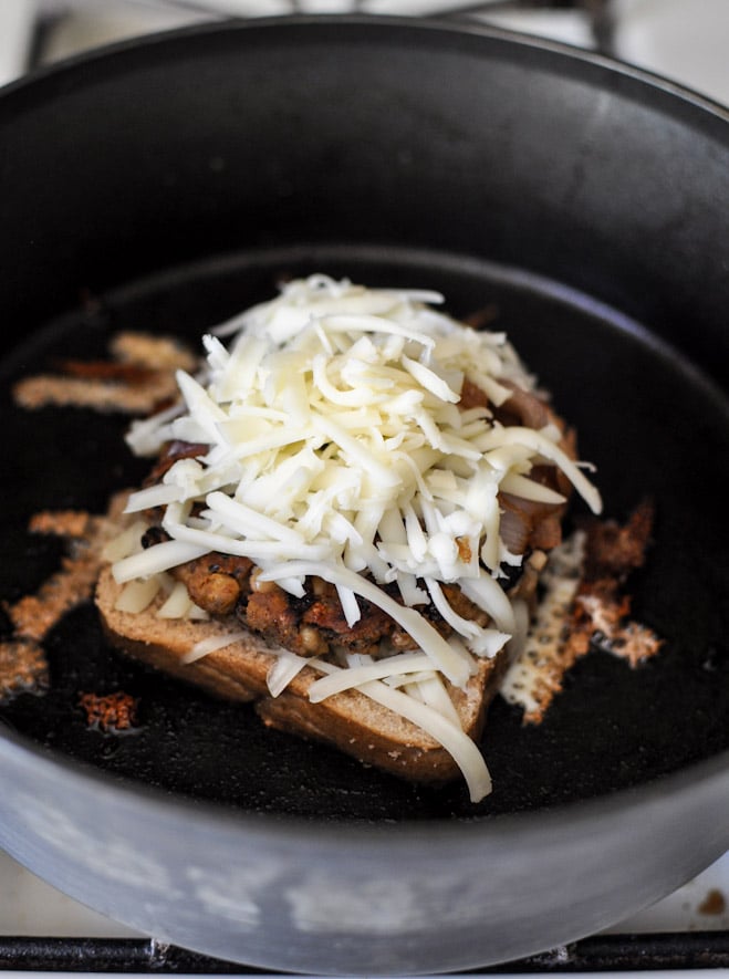 Double Bean Burger Patty Melts I howsweeteats.com