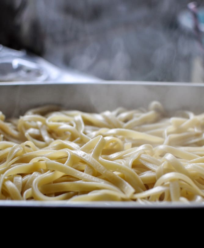 Baked Pumpkin Fettuccine Alfredo I howsweeteats.com