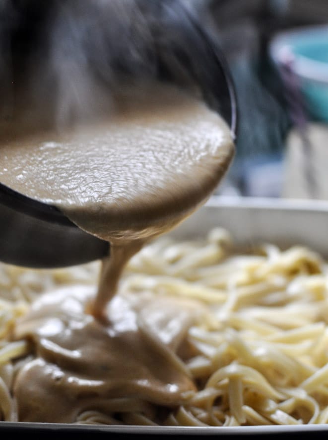 Baked Pumpkin Fettuccine Alfredo I howsweeteats.com