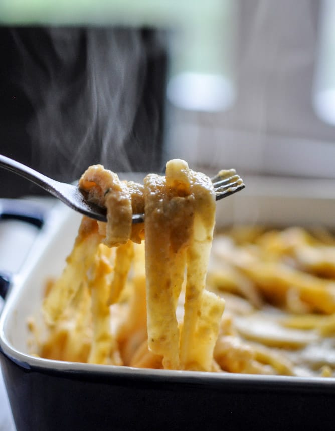 Baked Pumpkin Fettuccine Alfredo I howsweeteats.com