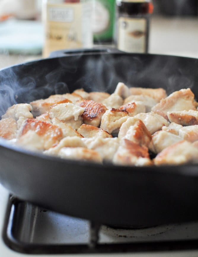 Simple Sesame Chicken Skillet I howsweeteats.com