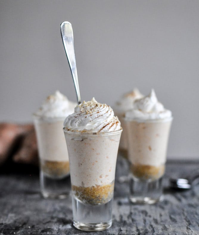 No-Bake Sweet Potato Cheesecakes I howsweeteats.com