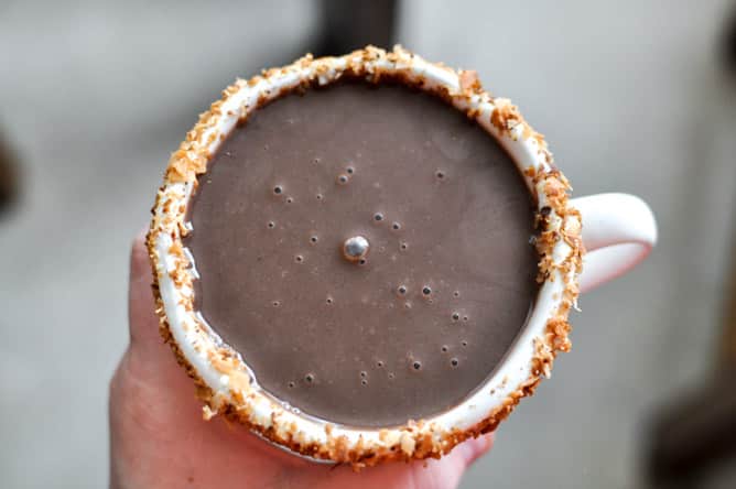 Crockpot Coconut Hot Chocolate I howsweeteats.com