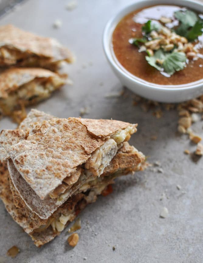 Thai Chicken Quesadillas I howsweeteats.com