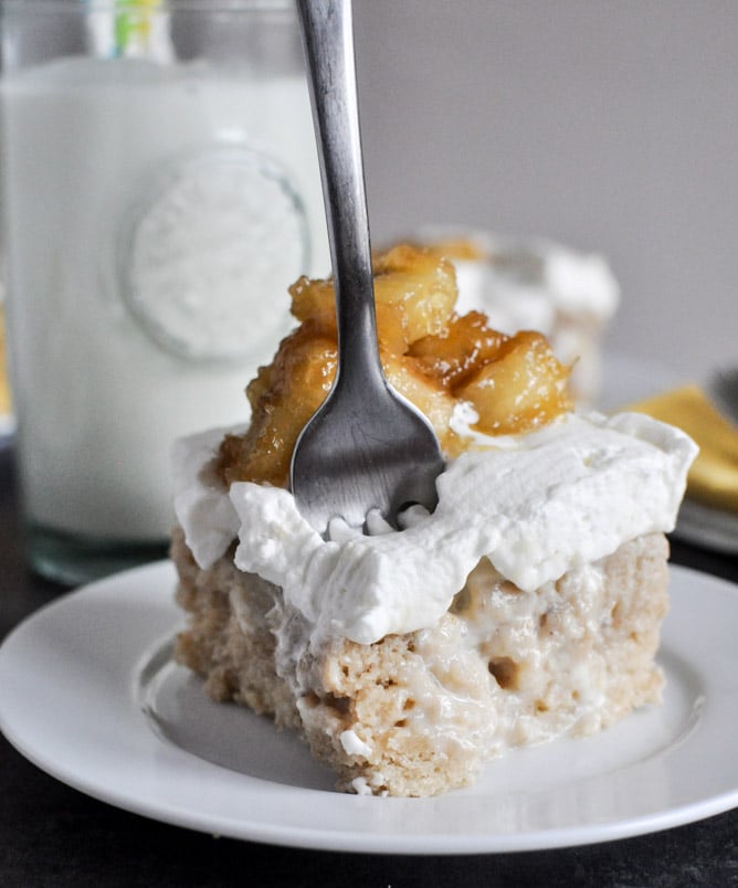 Banana Bread Tres Leches Cake I howsweeteats.com