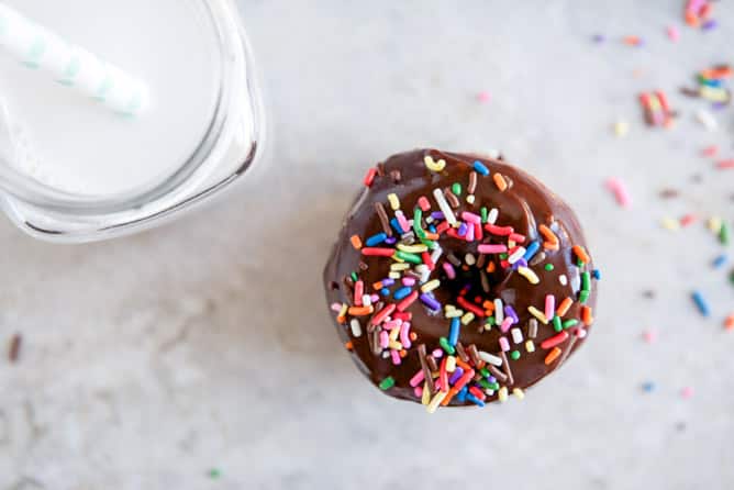 Chocolate Frosted Cake Donuts I howsweeteats.com