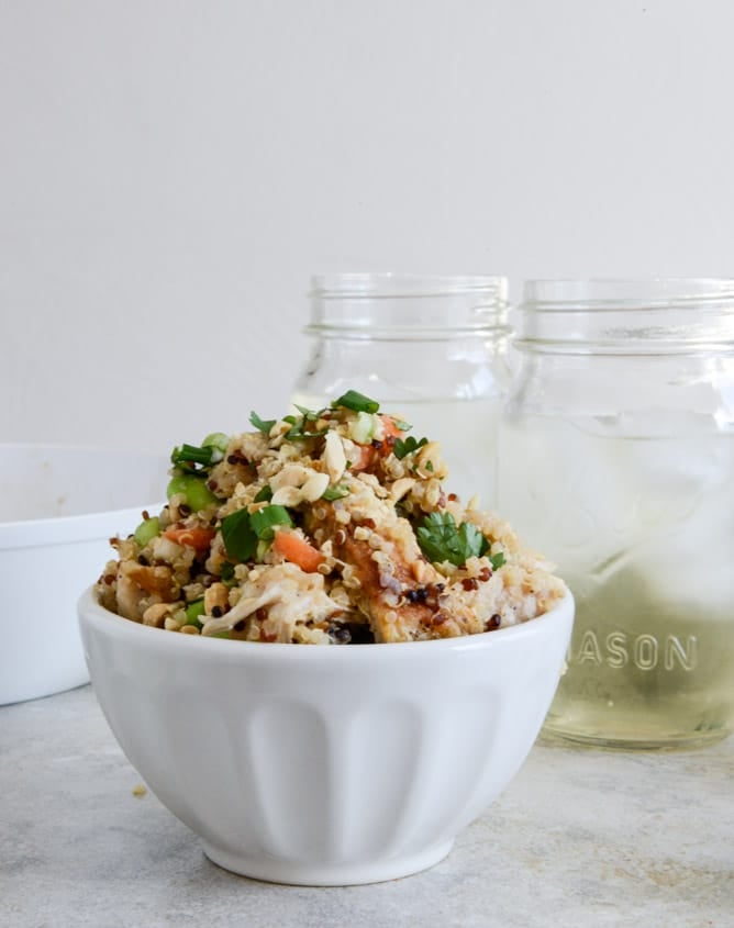 Thai Chicken Quinoa Bowl I howsweeteats.com