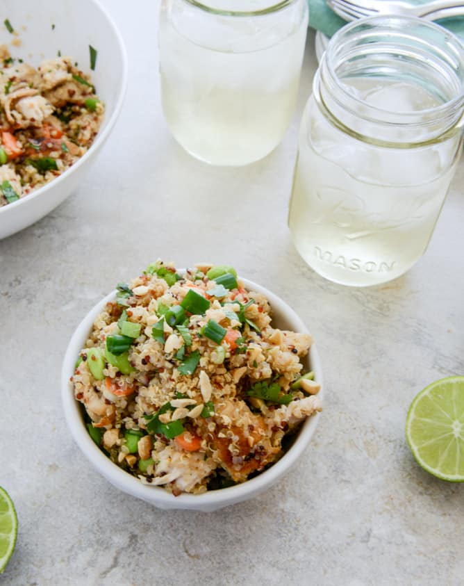Thai Chicken Quinoa Bowl I howsweeteats.com