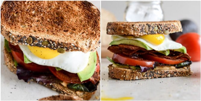 Avocado BLT's with Spicy Mayo and Fried Eggs I howsweeteats.com