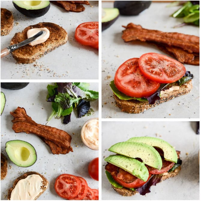 Avocado BLT's with Spicy Mayo and Fried Eggs I howsweeteats.com