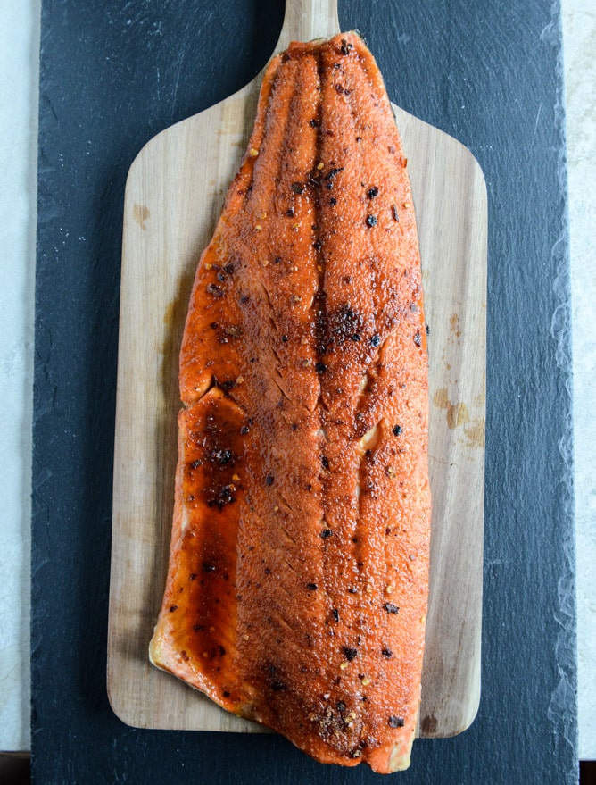 Broiled Spicy Brown Sugar Salmon I howsweeteats.com
