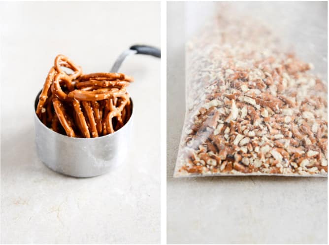 Peanut Butter Pretzel Chocolate Chip Cookie Bites I howsweeteats.com