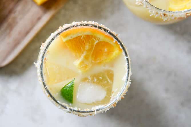 Coconut Creamsicle Margaritas I howsweeteats.com