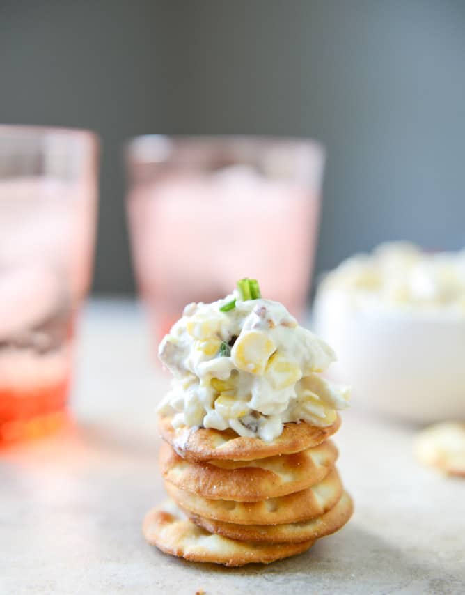 Sweet Corn, Bacon and Scallion Greek Yogurt Chicken Salad I howsweeteats.com