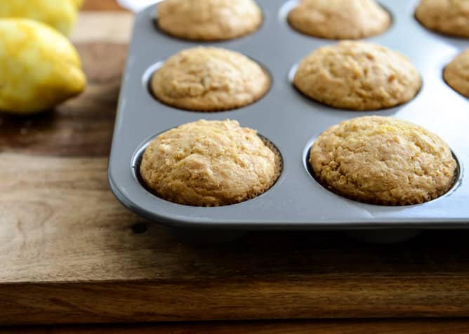 Brown Sugar Lemon Mascarpone Muffins I howsweeteats.com