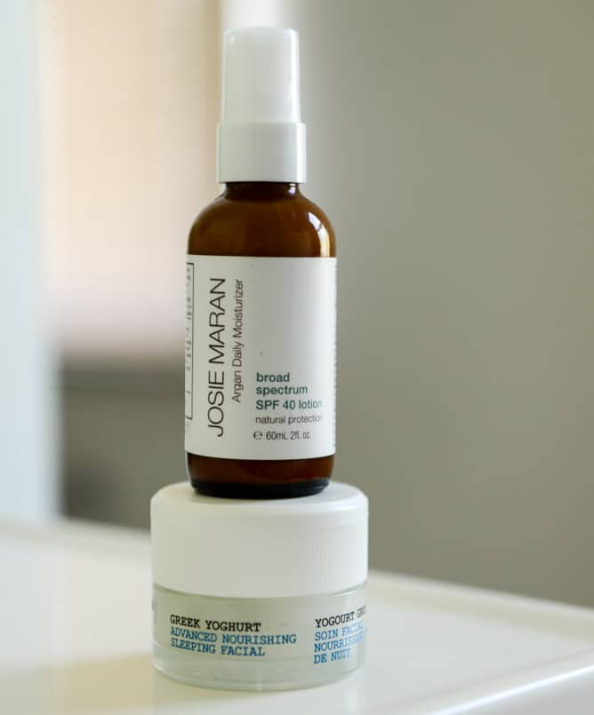 Josie Maran Daily Moisturizer and Korres Greek Yogurt Facial I howsweeteats.com