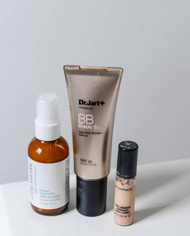 Josie Maran Daily Moisturizer, Dr Jart BB Cream, MAC Prolongwear Concealer I howsweeteats.com