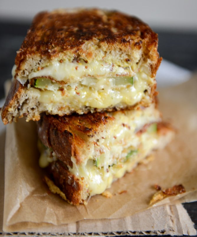 Crispy Zucchini Grilled Cheese with Dijon Horseradish Aioli I howsweeteats.com