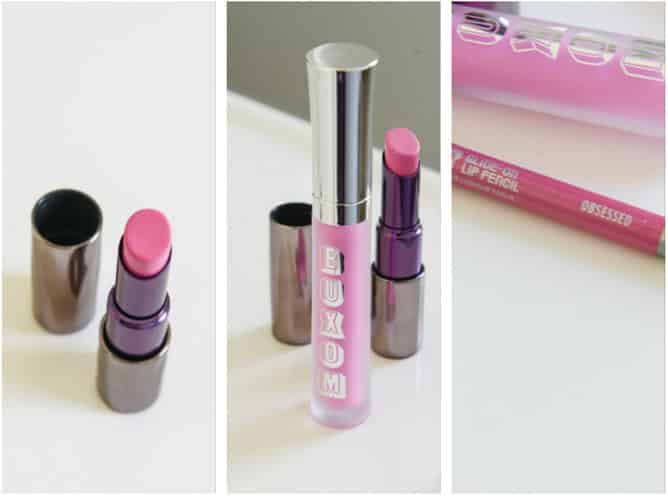 Urban Decay Lipstick in Obsessed, Buxom Lipgloss in Lavender Cosmo, Urban Decay Lip Pencil in Obsessed I howsweeteats.com