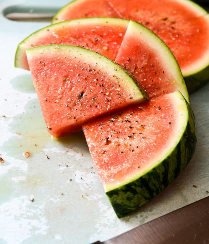 Honey Grilled Watermelon Caprese Salads I howsweeteats.com