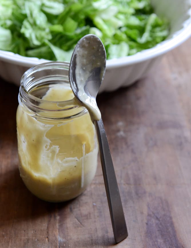 Roasted Corn Caesar Salads with Parmesan Greek Yogurt Caesar Dressing I howsweeteats.com