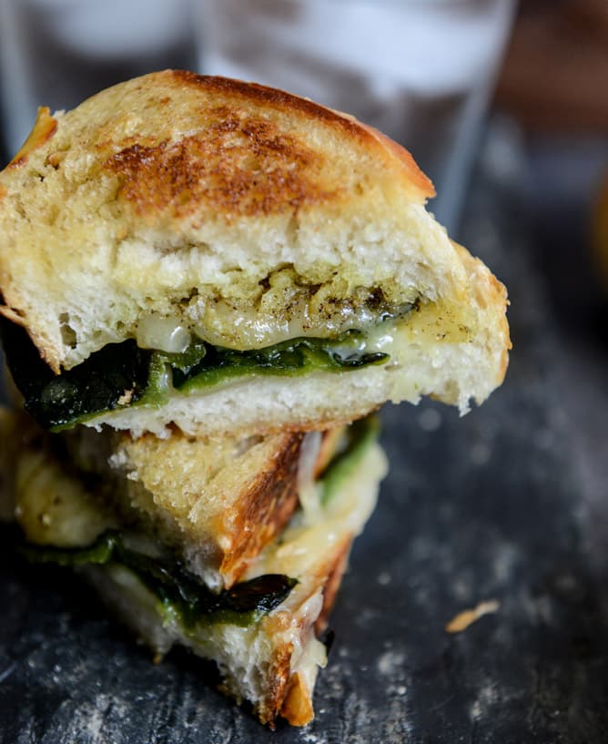 Sourdough Grilled Cheese with Roasted Poblanos, Smoked Cheddar and Curried Brown Butter I howsweeteats.com