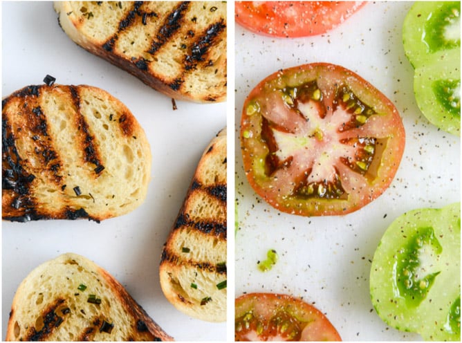 Grilled Sourdough with Buttery Herbs, Heirloom Tomatoes + a Honey Drizzle I howsweeteats.com