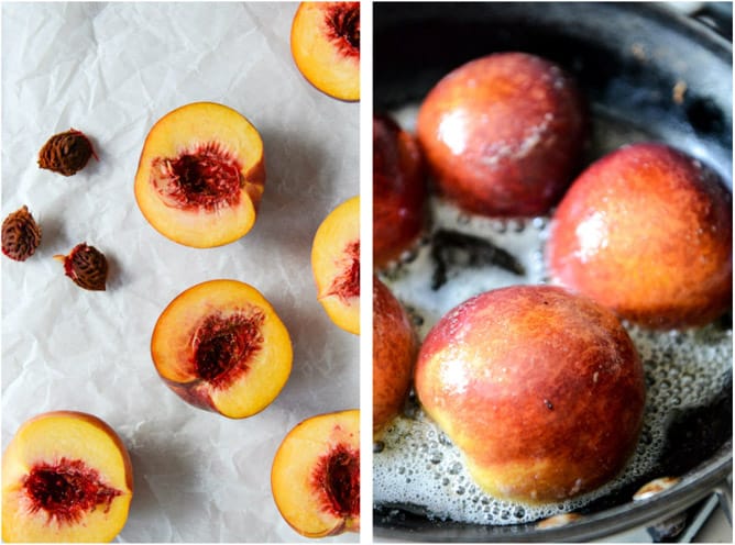 Caramelized Peaches + Cream with a Toasted Crumble I howsweeteats.com