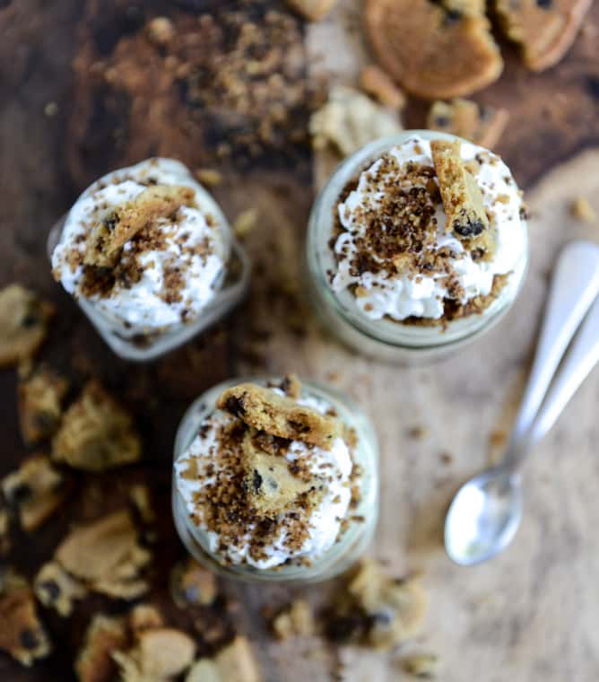 Easy Chocolate Chip Cookie Cheesecake Parfaits I howsweeteats.com