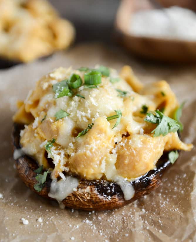  Mac + Cheese Stuffed Brown Sugar Balsamic Portobellos I howsweetetas.com