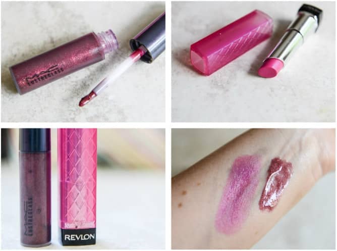 MAC Lipglass in Decorative and Revlon Lip Butter in Lollipop I howsweeteats.com
